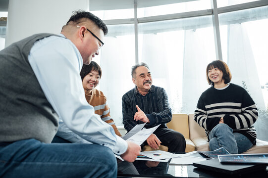 Group of business people brainstorming during a meeting