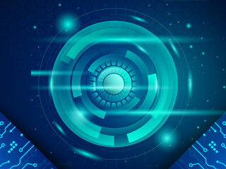 2d illustration Abstract futuristic electronic circuit technology background