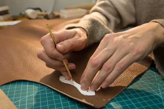 Template for making leather part 