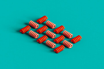 collection of abstract  spirals on a blue background