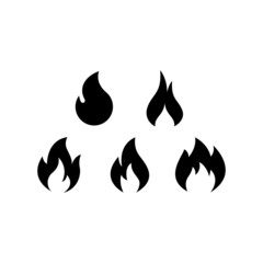 Fire Icon Set Vector Symbol Design Illustration