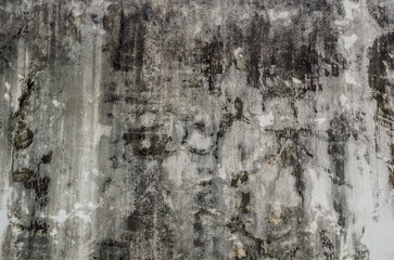 Black old dirty concrete wall.