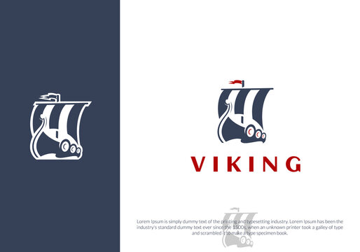 viking ship logo design. logo template