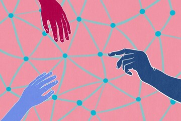 Three hands and social network