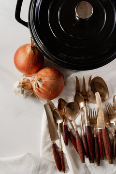 Cooking Ingredients with Cutlery