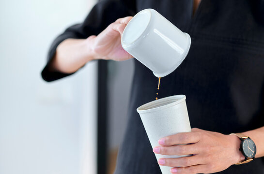 Crop entrepreneur pouring hot drink