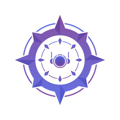 astronaut compass gradient logo design template icon