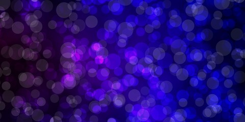 Dark Blue, Red vector pattern with circles.