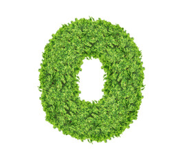 Grass number One isolated on white background. Symbol 1 with the green lawn texture. Eco symbol collection.