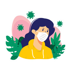 people wearing medical mask vector