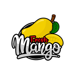 Fresh mango badge design logo