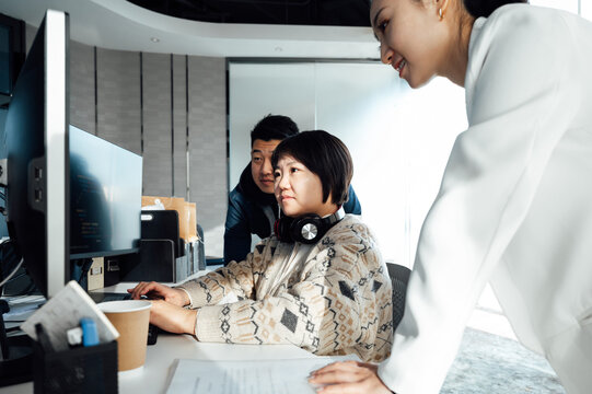 Business people working in office