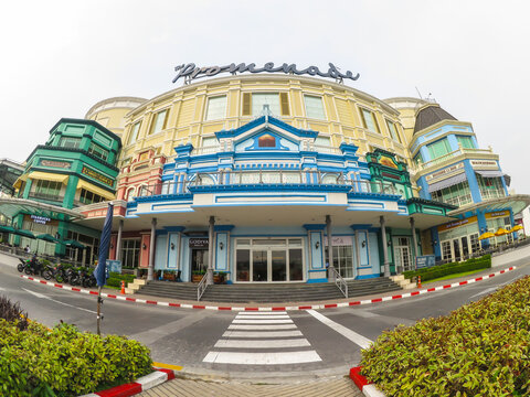BANGKOK, THAILAND. – On March 27, 2018 - The Promenade shopping mall is old Town Main Street design, the image shows the facade of the building.