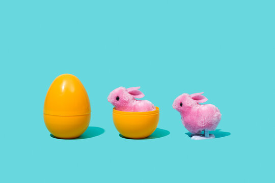 easter bunnies and eggs