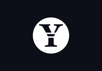 Flat letter logo and circle icon design vector Y