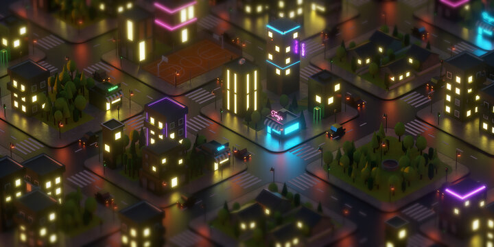 Neon Cartoon City