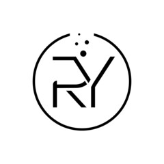 Initial RY Letter Logo Design Vector Template. RY Letter Logo Design Vector with Dots Illustration. - obrazy, fototapety, plakaty