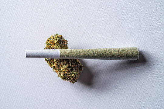 Joint and Marijuana Bud