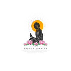 Happy Buddha Purnima Vesak,Buddhist festival- Vector