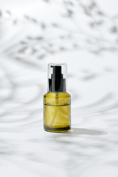 Cosmetic bottle containers packaging in shadow and light effect