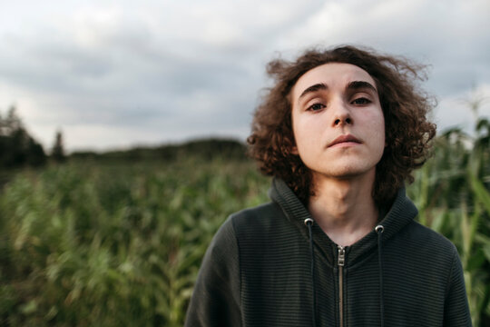 Portrait of introvert teenager.