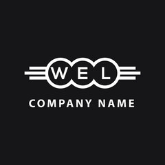 WEL letter logo design on black background. WEL  creative initials letter logo concept. WEL letter design.