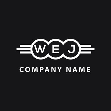 WEJ letter logo design on black background. WEJ  creative initials letter logo concept. WEJ letter design.
