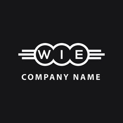 WIE technology letter logo design on black  background. WIE creative initials technology letter logo concept. WIE technology letter design.
 - obrazy, fototapety, plakaty