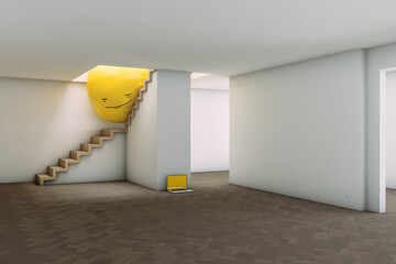 Privacy concept with a yellow balloon