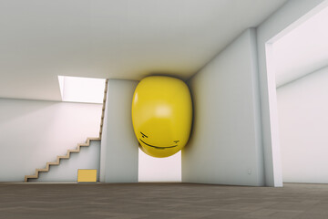 Privacy concept with a yellow balloon