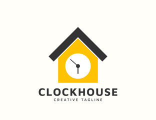 Clock house logo design