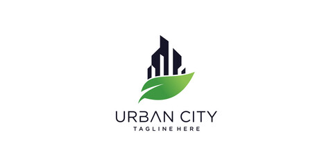 Urban logo with creative green concept