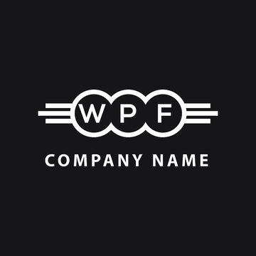 WPF letter logo design on black background. WPF  creative initials letter logo concept. WPF letter design.