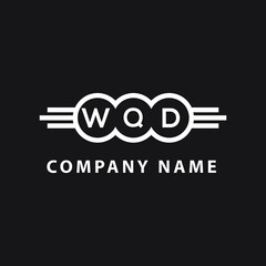 WQD letter logo design on black background. WQD  creative initials letter logo concept. WQD letter design.