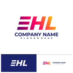 Letter E H L logo vector template, Initial E H L logo design concepts