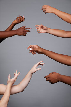 Hands of different races 