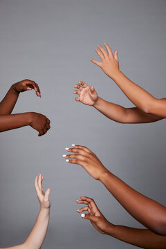 Hands of different races 