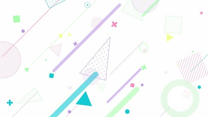 Colorful geometric background in trendy colors. Seamless shape animation. - Powered by Adobe