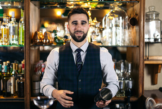 Professional young bartender