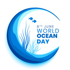 world ocean day poster with fishes and coral reef © starlineart