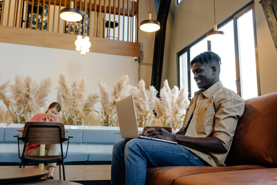 People working together in common space