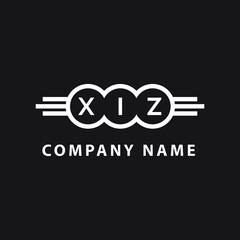 XIZ letter logo design on black background. XIZ creative initials letter logo concept. XIZ letter design. 