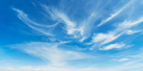 panorama blue sky with cloud and sunshine background