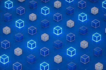 blue cubes