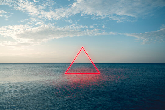 Neon light over the sea.