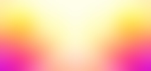 Pink yellow magenta gradient blur formless empty background with symmetrical effect. Juicy vivid clean colors. Spring summer bright colorful banner.