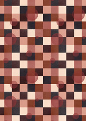 Square Pattern Background with Circle in Soft Colors