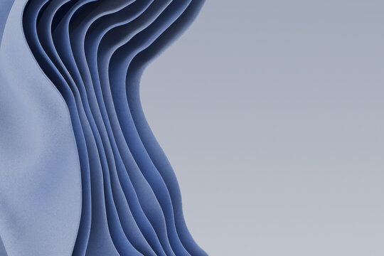 Blue silk floating in the air