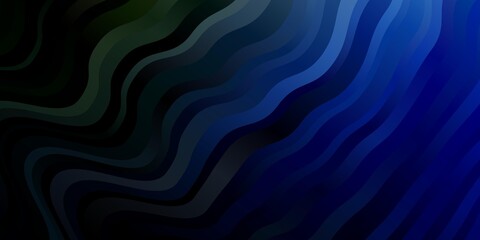 Dark Blue, Green vector background with curves.