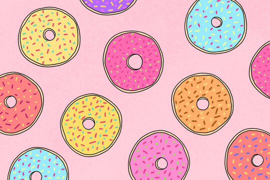 Colorful donuts illustration